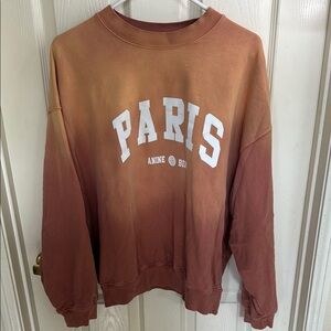 Anine Bing Crew Neck Sweater Paris Print